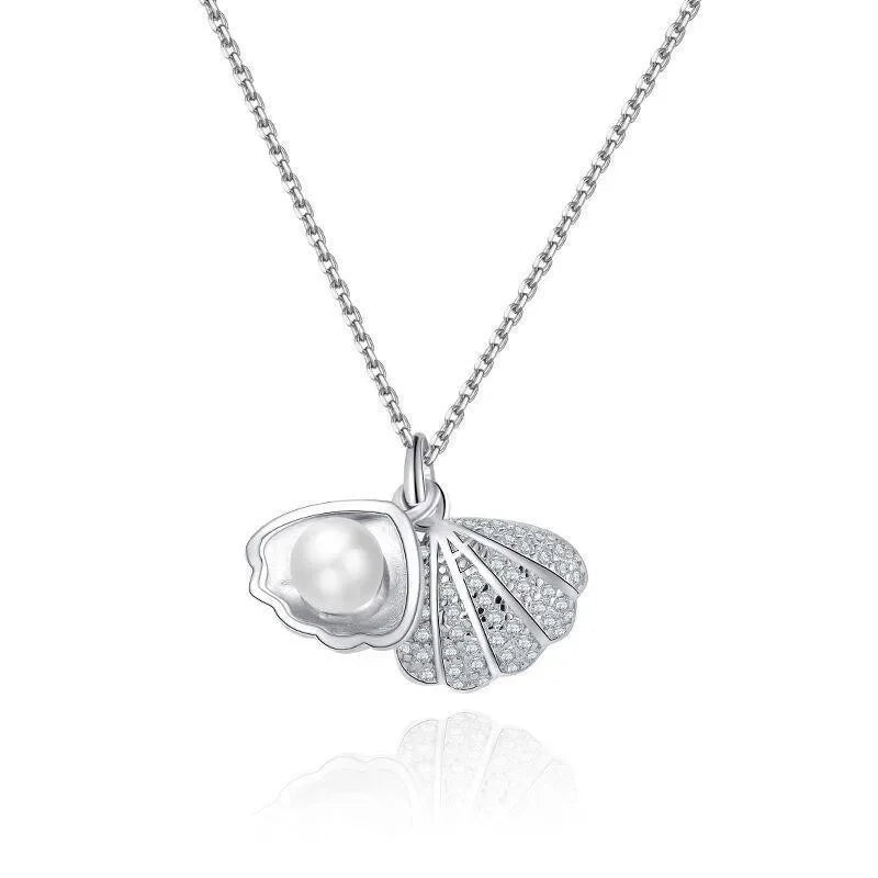 AURORA™️ – Peach Heart Pearl Oyster Clavicle Necklace