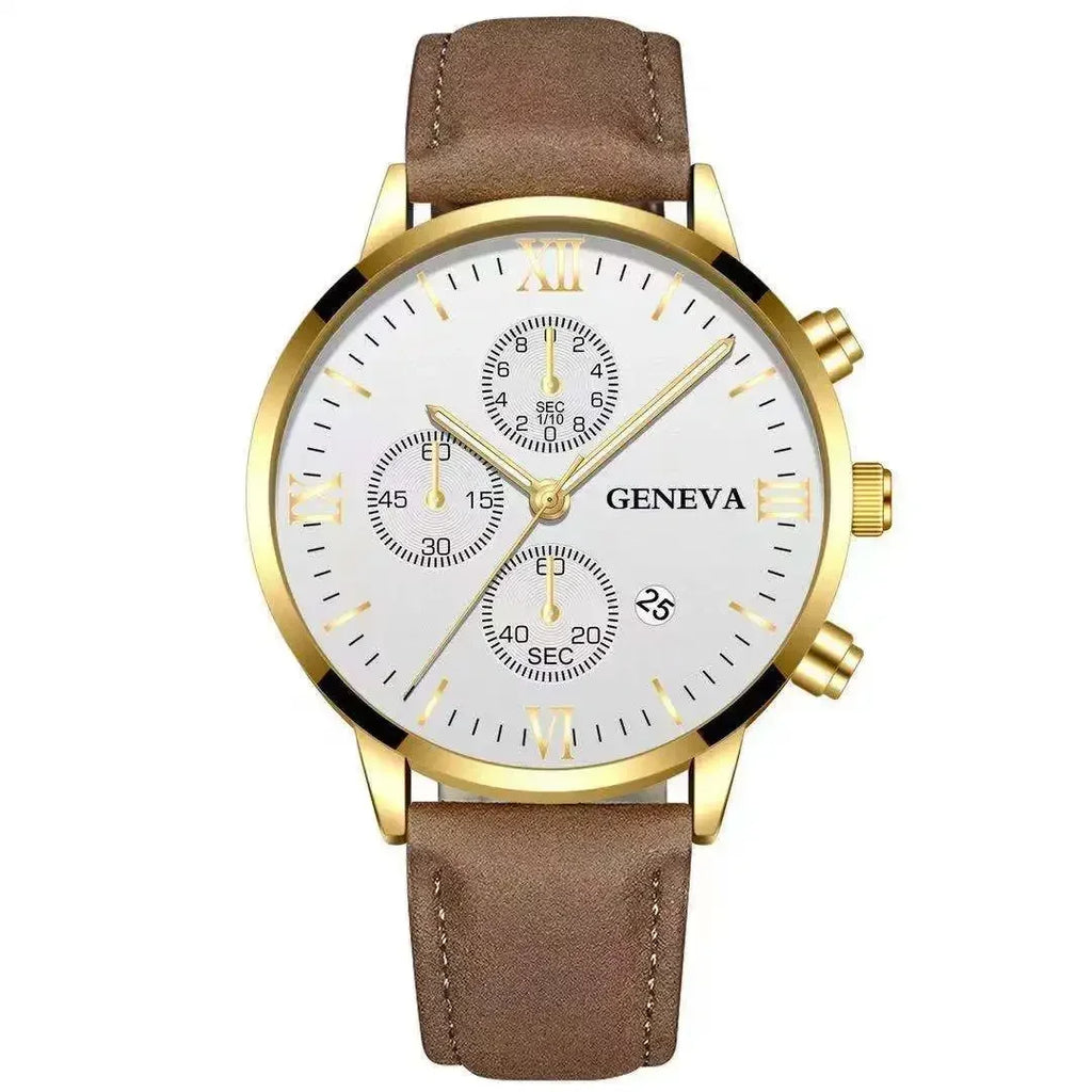Geneva Elite™ Leather Watch