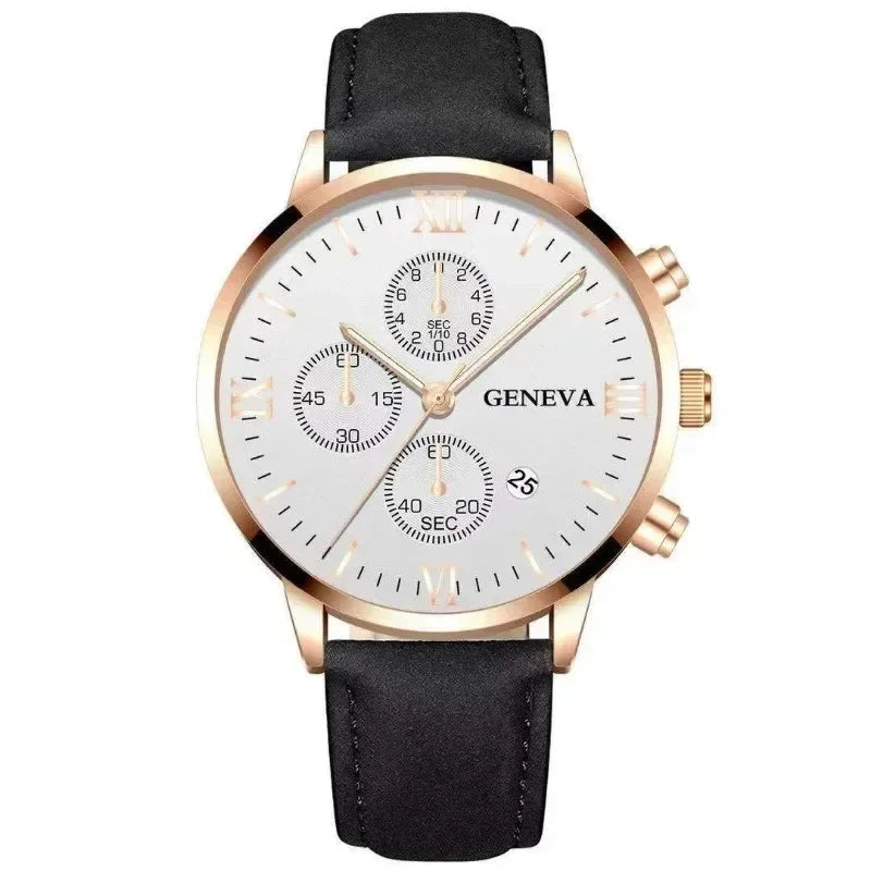 Geneva Elite™ Leather Watch