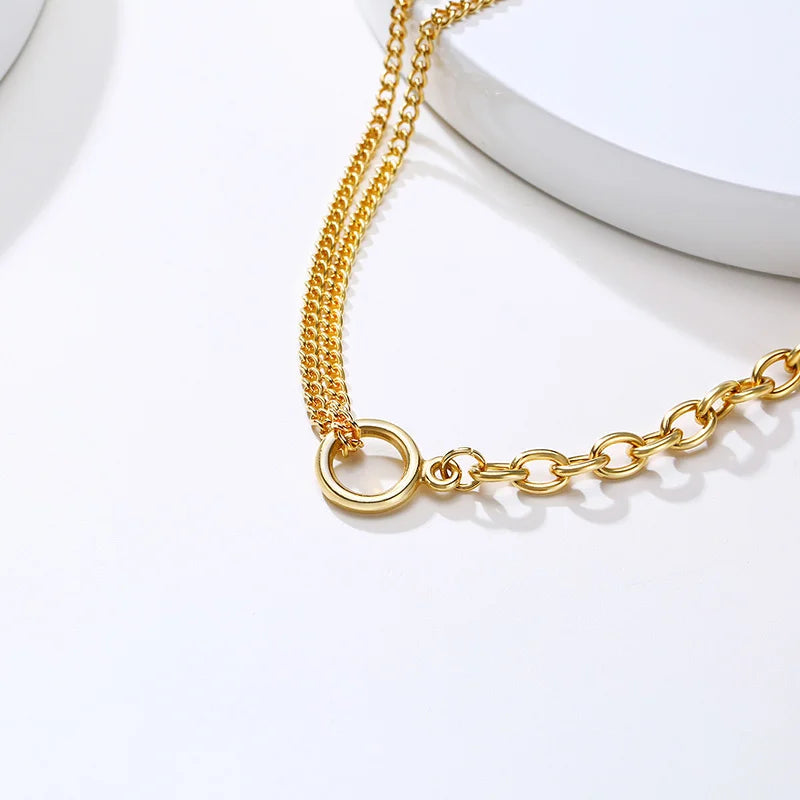 VALORA™️ – Oval Cable & Cuban Link Statement Necklace