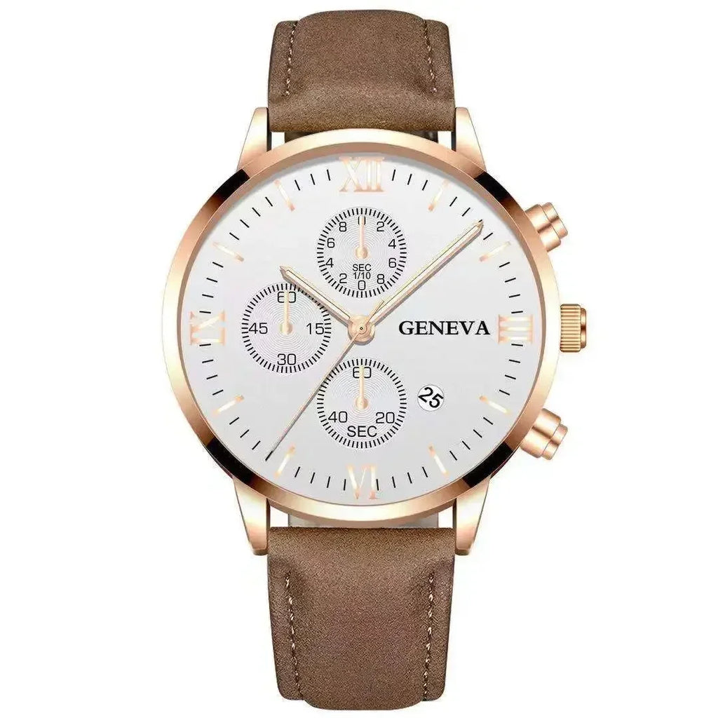 Geneva Elite™ Leather Watch