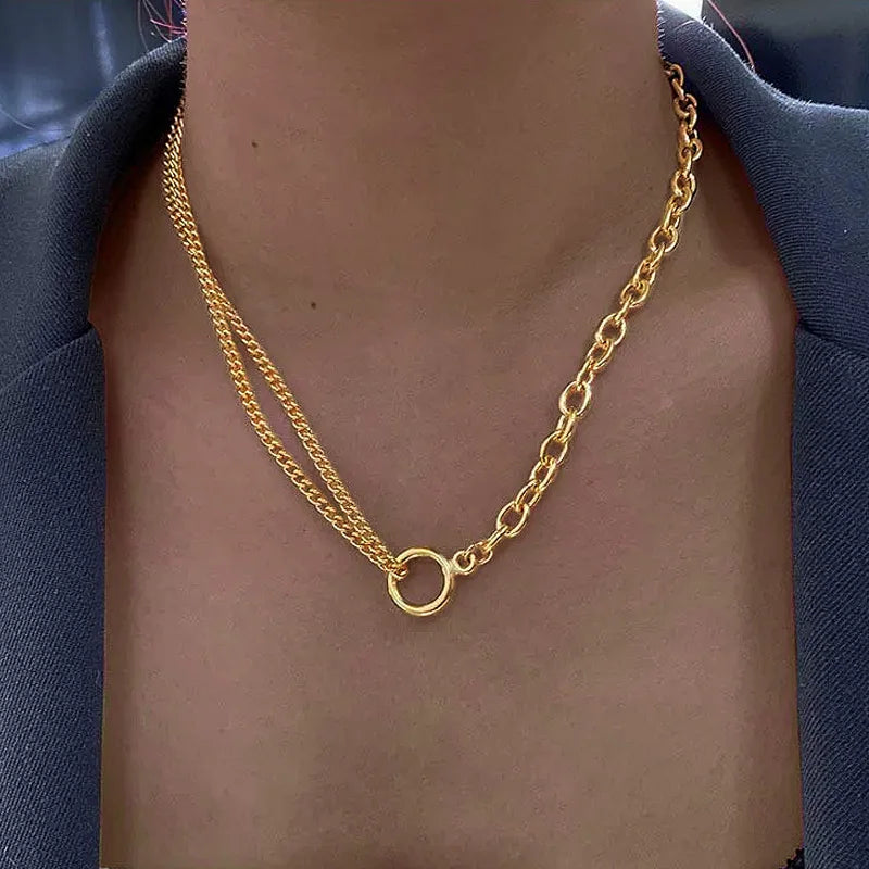VALORA™️ – Oval Cable & Cuban Link Statement Necklace