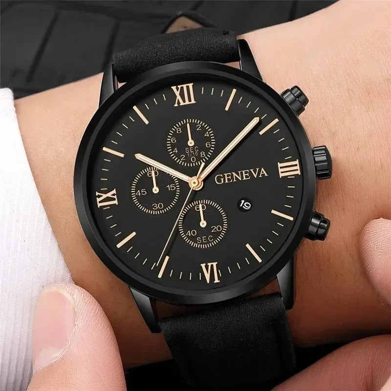 Geneva Elite™ Leather Watch