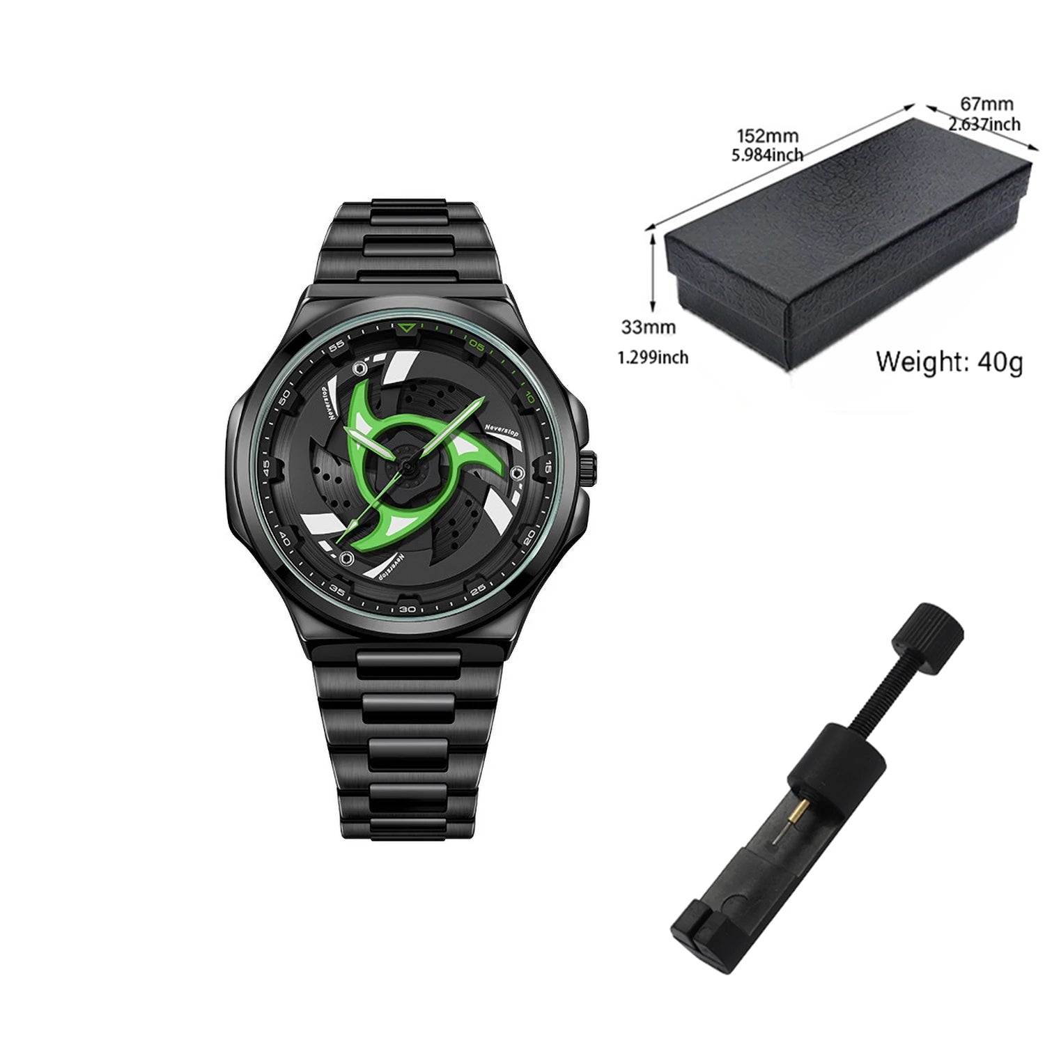 SHARIGEN Anime Quartz Watch – Montre Homme Sharingan Acier Inox Étanche