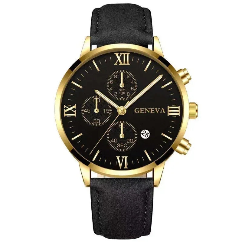 Geneva Elite™ Leather Watch