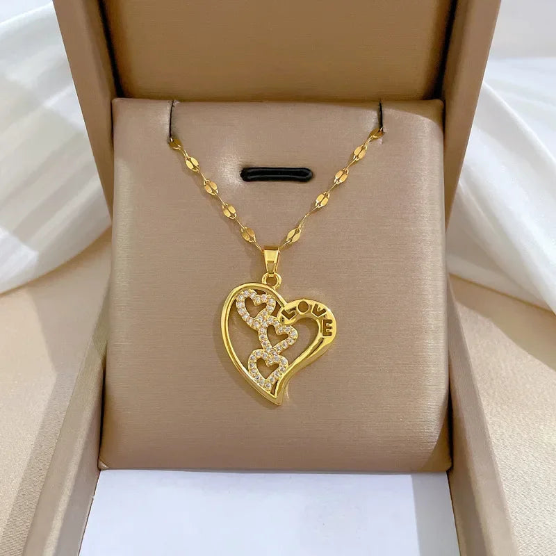 AURORA™️ – Peach Heart Pearl Oyster Clavicle Necklace