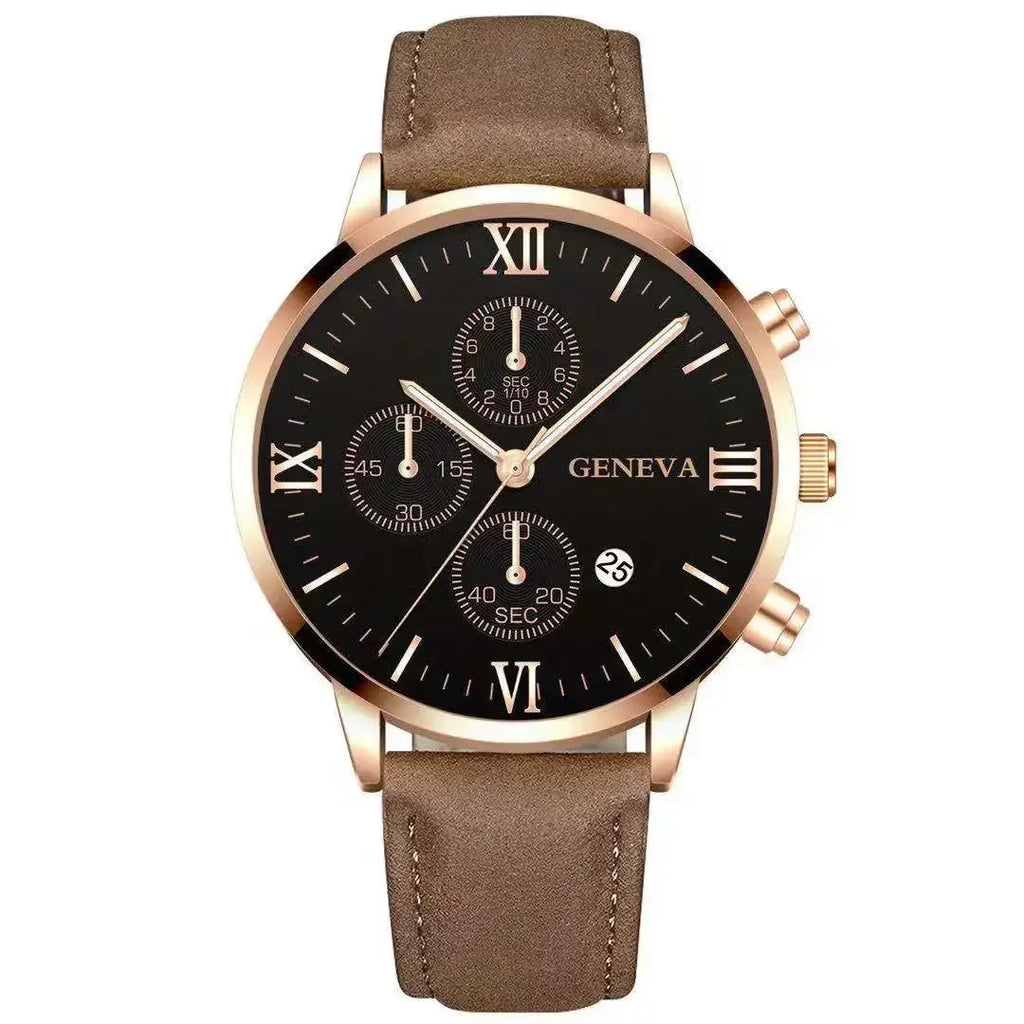 Geneva Elite™ Leather Watch