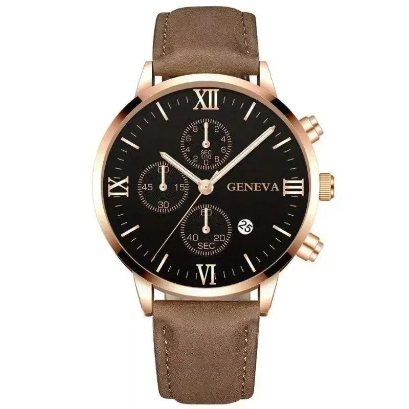 Geneva Elite™ Leather Watch