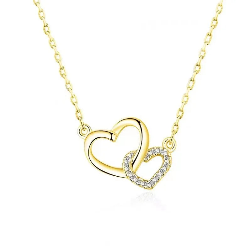 LUMIÉRA™️ – Double Heart Zircon Pendant Necklace
