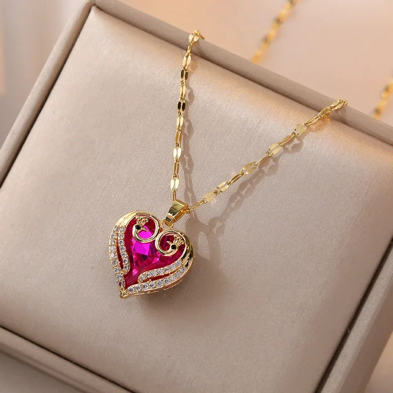 AURORA™️ – Peach Heart Pearl Oyster Clavicle Necklace