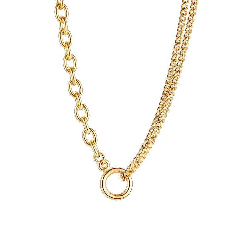 VALORA™️ – Oval Cable & Cuban Link Statement Necklace