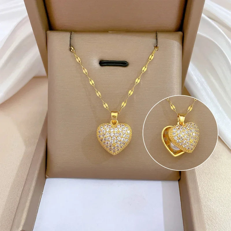 AURORA™️ – Peach Heart Pearl Oyster Clavicle Necklace