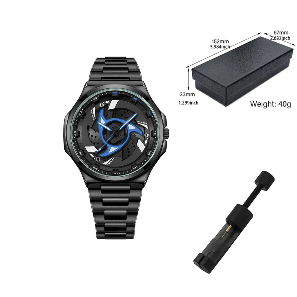 SHARIGEN Anime Quartz Watch – Montre Homme Sharingan Acier Inox Étanche