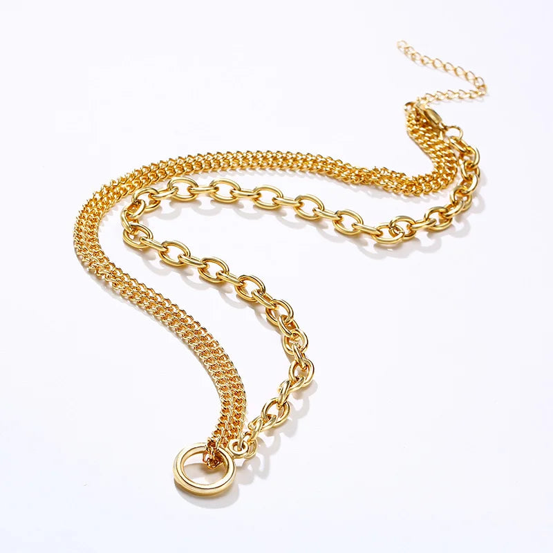 VALORA™️ – Oval Cable & Cuban Link Statement Necklace